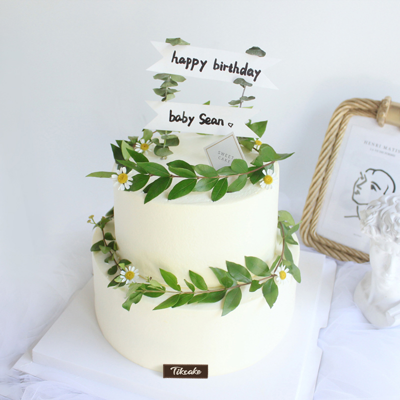 森系小清新双层奶油蛋糕