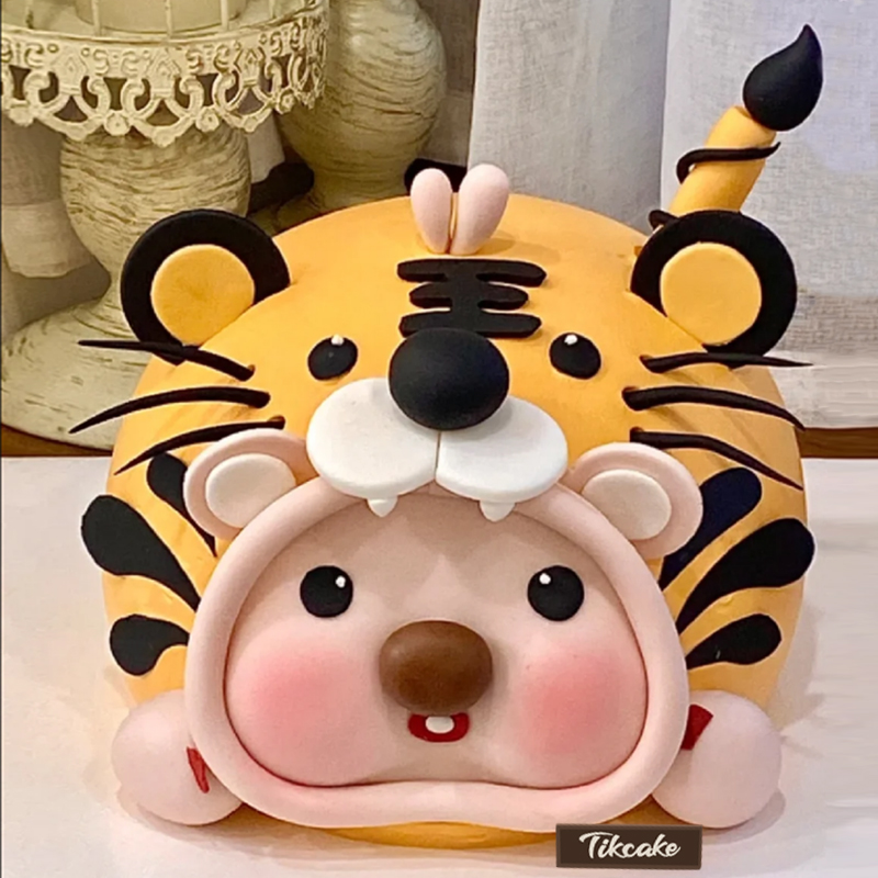 十二生肖虎loopy主题翻糖鲜奶蛋糕