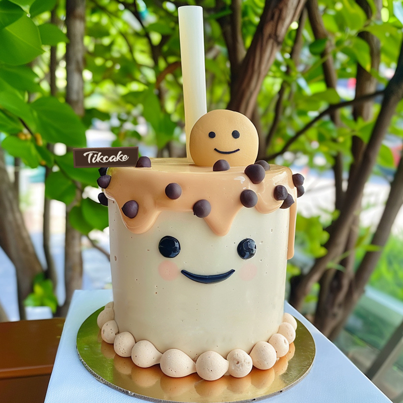 原创奶茶主题鲜奶蛋糕