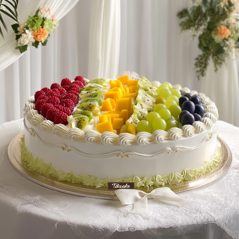 原创圆形水果鲜奶蛋糕（八）