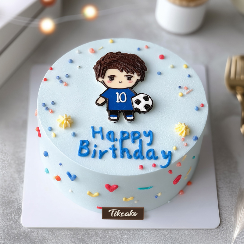 原创“足球男孩”主题鲜奶蛋糕