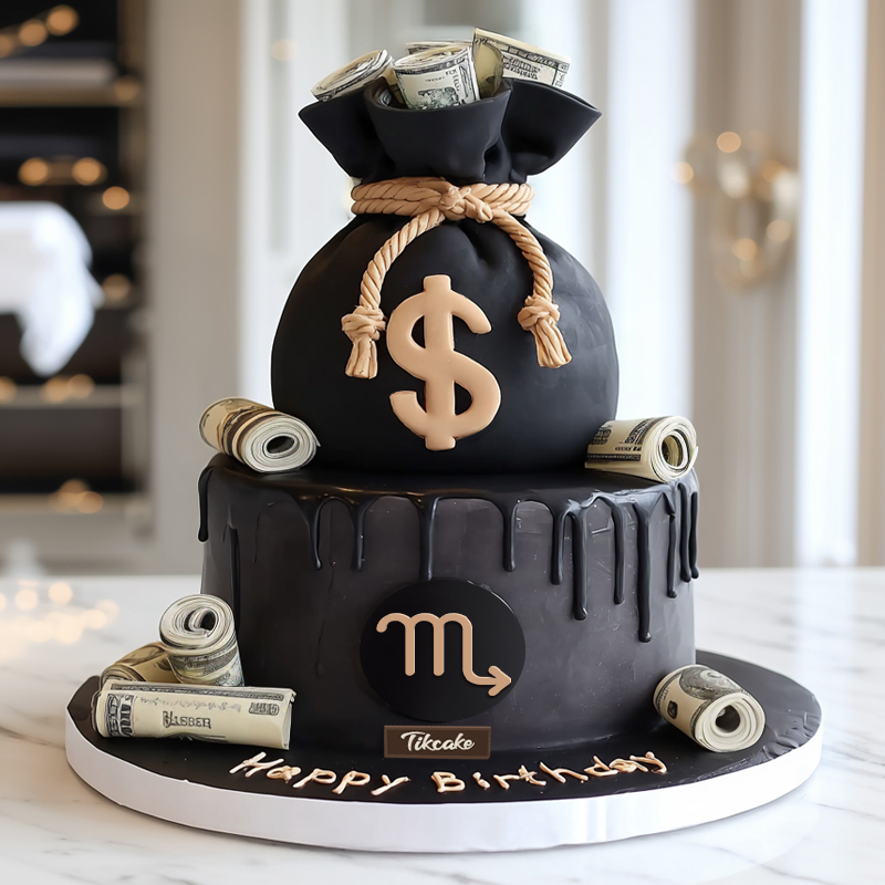 原创天蝎座主题双层翻糖鲜奶蛋糕（10.24-11.22）