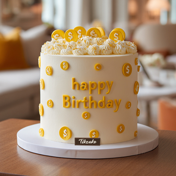 原创“有钱”主题鲜奶蛋糕