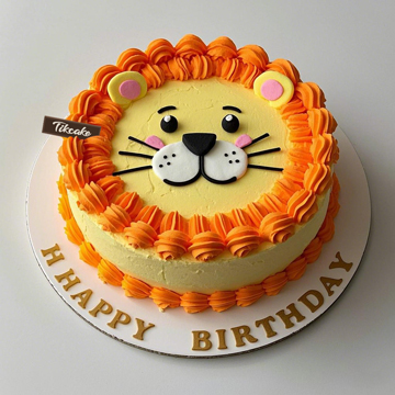 原创小狮子主题儿童鲜奶蛋糕
