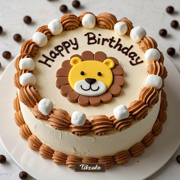 原创小狮子主题儿童鲜奶蛋糕（二）