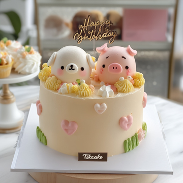 原创可爱小动物主题鲜奶蛋糕（三）